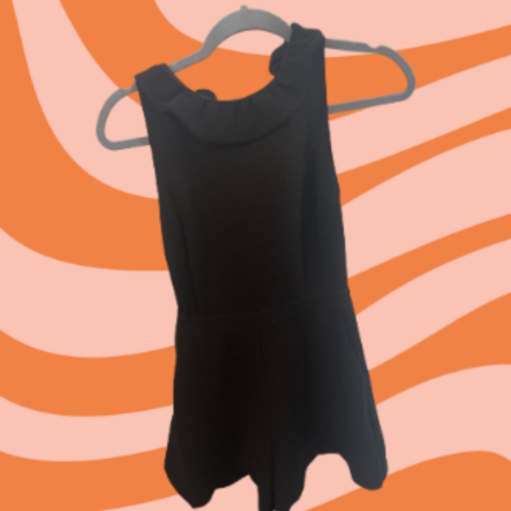 Black DO+BE Romper - High Neck with Tie Bow!